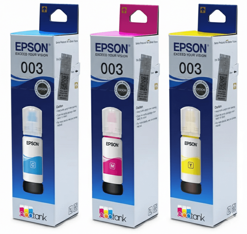 Epson 003 Original Color Combo (C/M/Y) Ink Bottle (65ml) for L3110, L3150, L3210, L3250 Printers